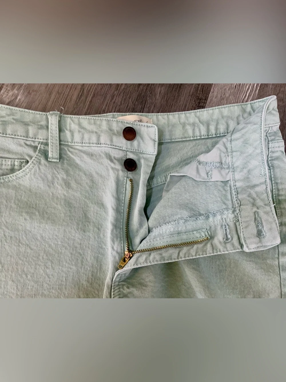 ☀️ Universal Thread High-Rise Vintage Midi Denim Shorts — Mindful Mint Size 4/27